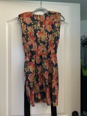 Zara Black, Red & Gold Floral Sequin Mini Dress